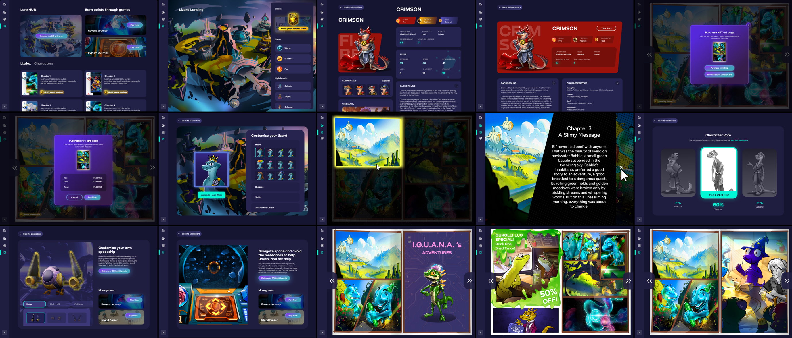 Lizdex — innovation exploration — artwork & UI